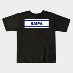 Haifa City in Israel Flag Colors Kids T-Shirt